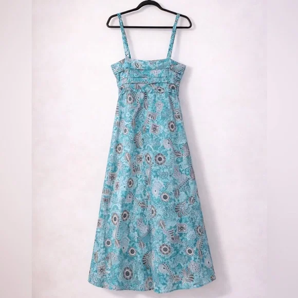 Karin Stevens Turquoise Boho Maxi Dress | Built-In Bra | Size 12 - Picture 3 of 6